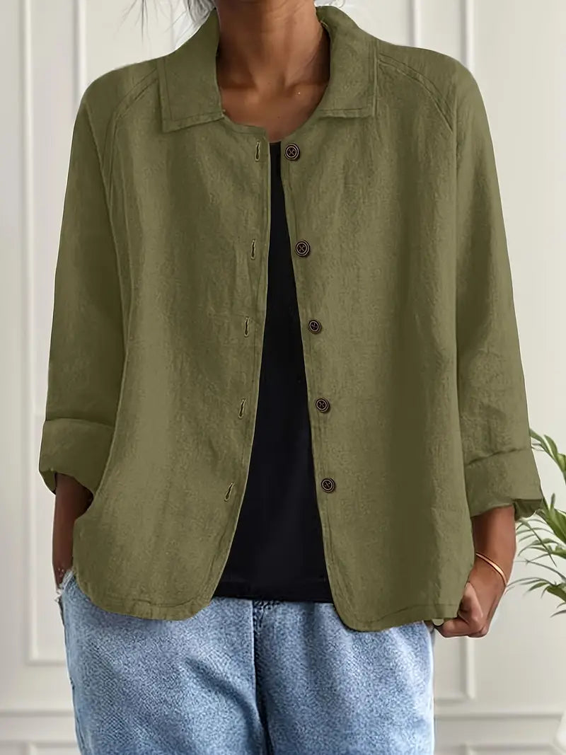 Women's Button-Front Casual Blouse