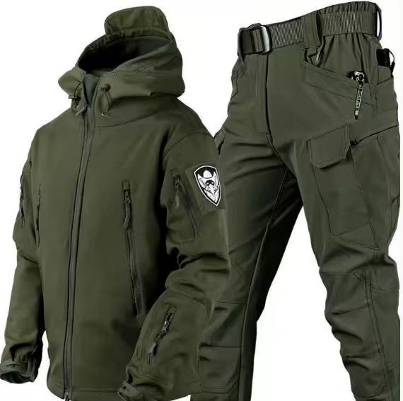 Men's 2-Piece Suit Multi Pocket Jacket And Pants