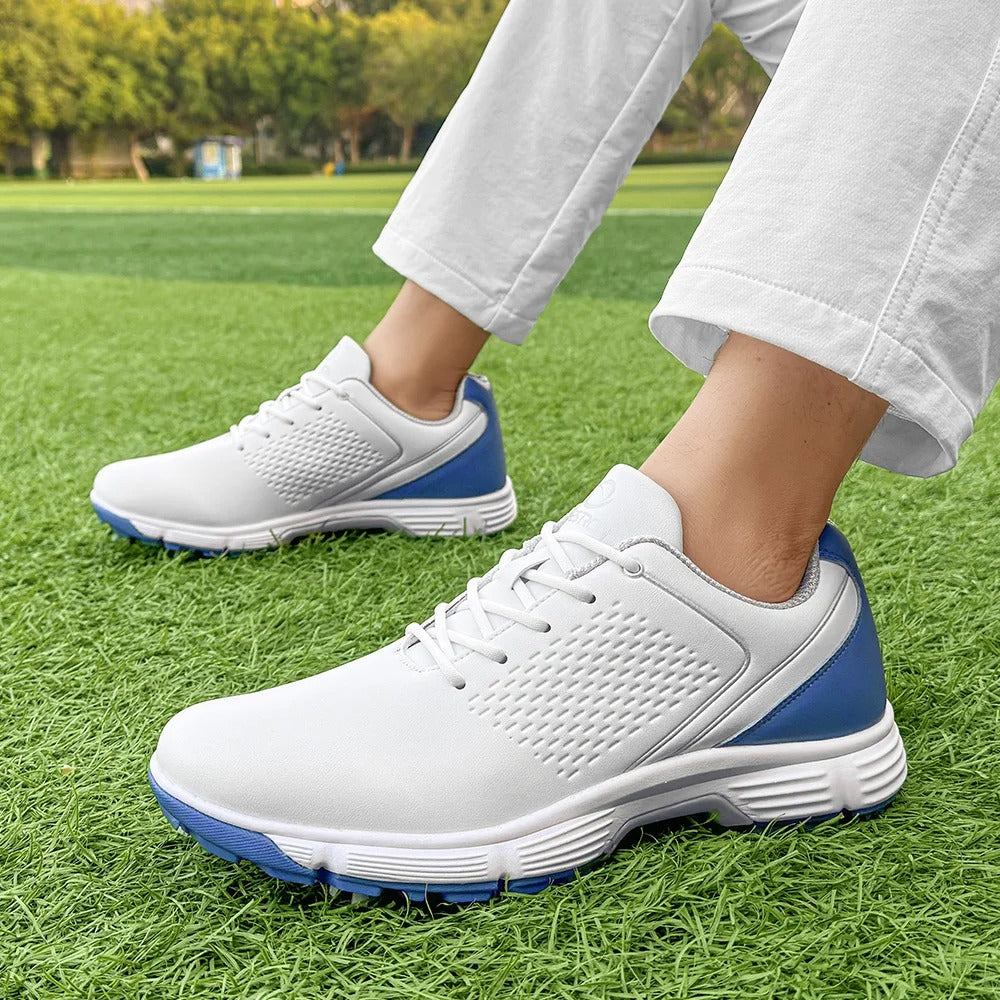 Mens Golf Shoes Waterproof Leather Black