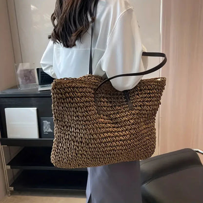 Women's Woven Tote Bag Natural Fiber Daily Use