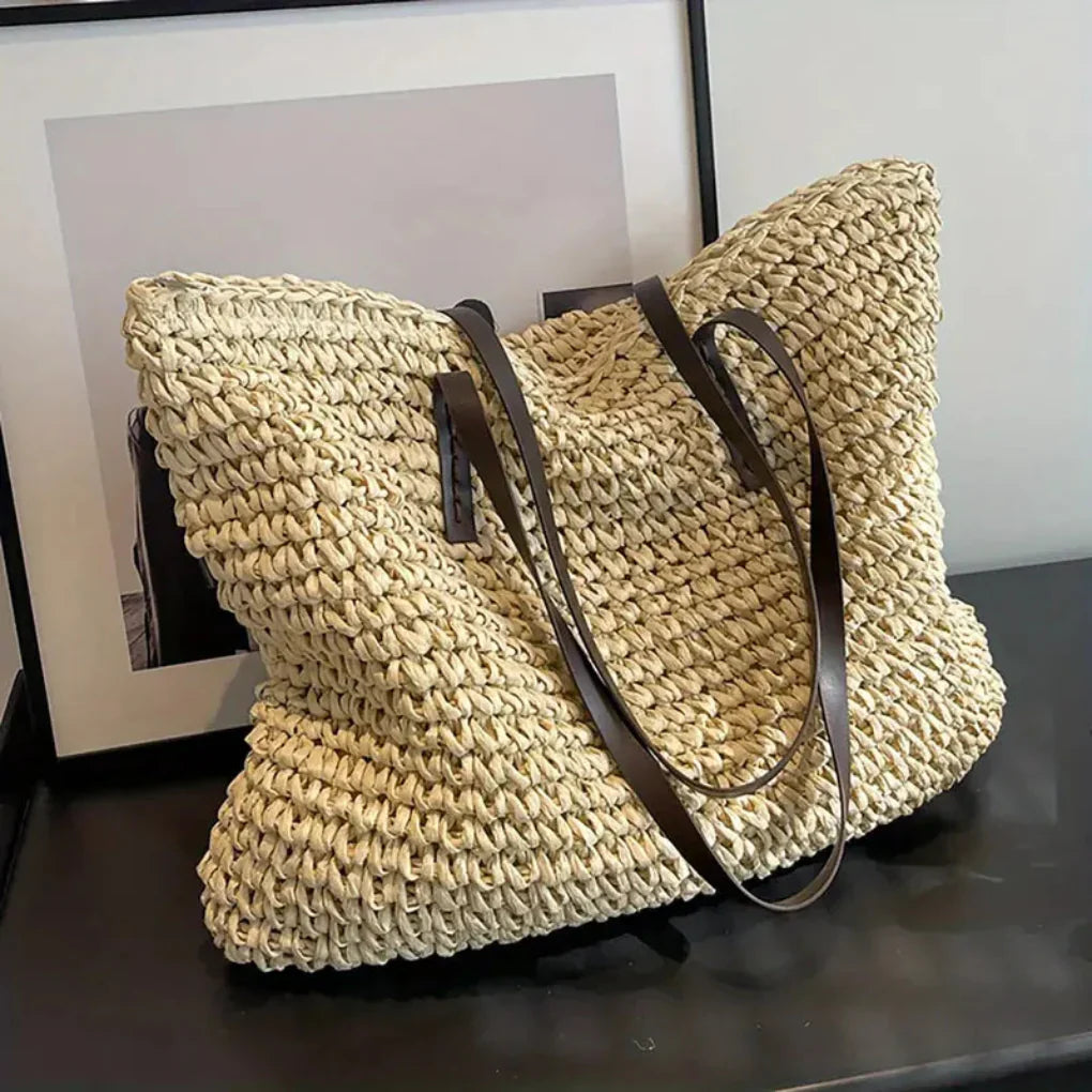 Women's Woven Tote Bag Natural Fiber Daily Use