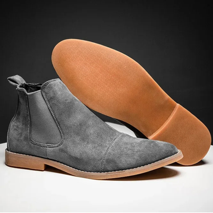 Men's Suede Chelsea Boots Elastic Side Panels