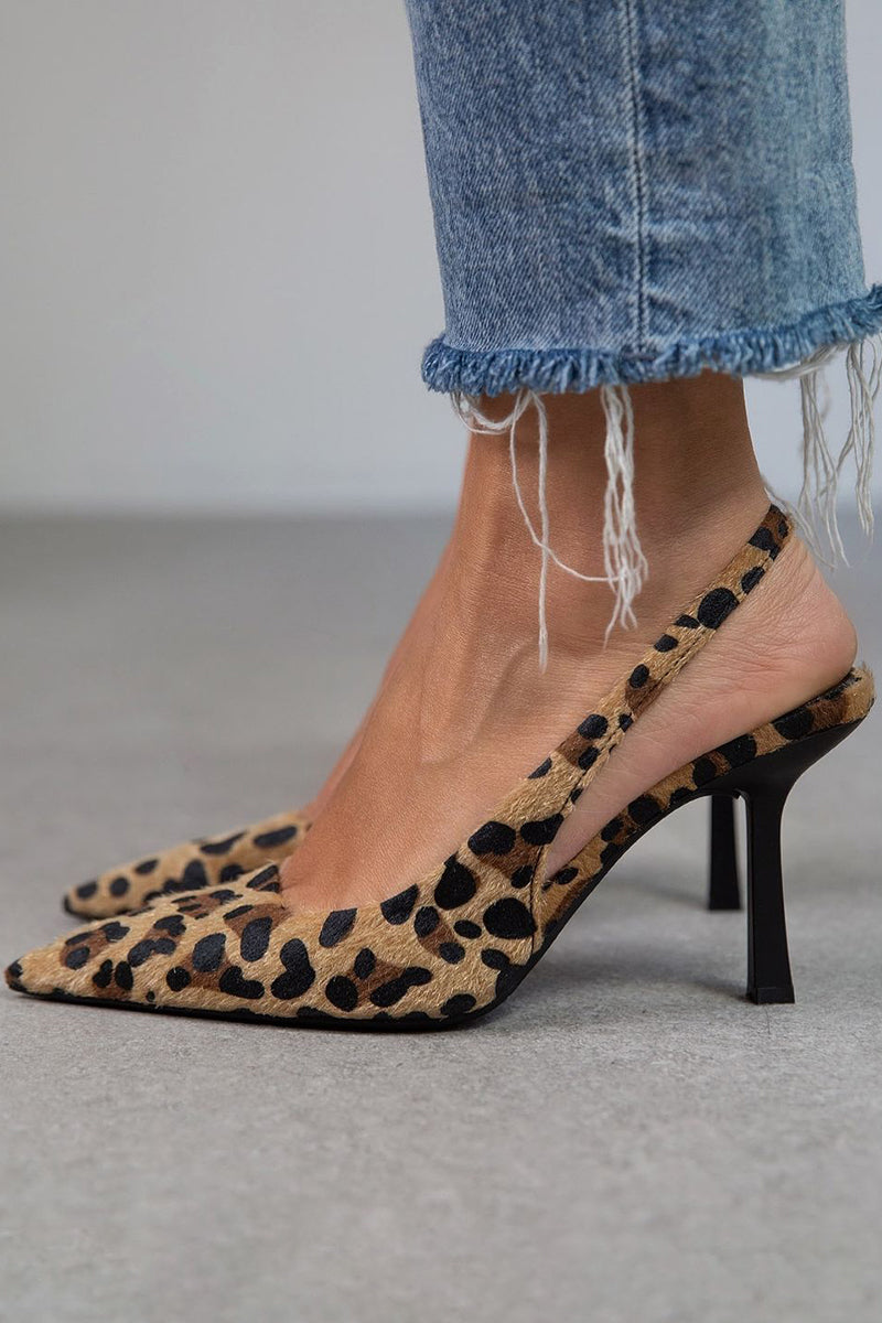 Women's Leopard Print Pumps Khaki Pointed Toe - Vonnera