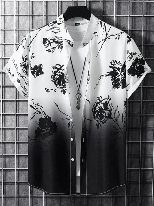 Men's Hawaiian Shirt 3D Floral Print Vibrant