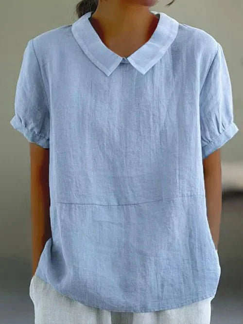 Women's Short Sleeve Peter Pan Collar Casual - Vonnera