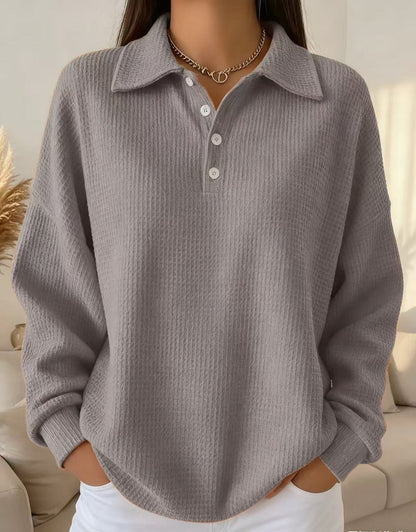 Textured Polo Sweater
