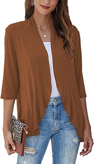 Image of Bella | Women's Open Front Draped Cardigan