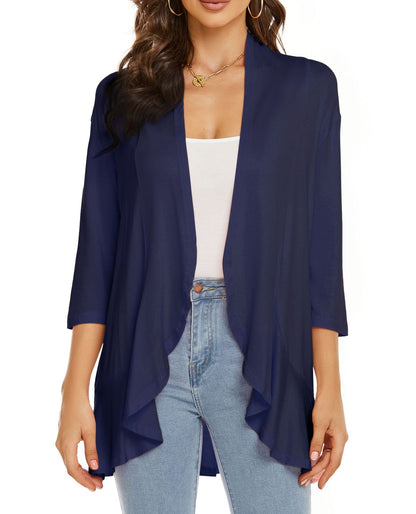 Image of Bella | Women's Open Front Draped Cardigan