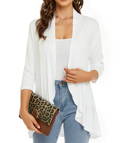 Image of Bella | Women's Open Front Draped Cardigan