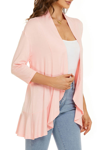 Image of Bella | Women's Open Front Draped Cardigan
