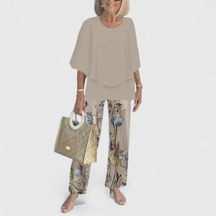 Women's Relaxed Fit 2-Piece Pant Set - Vonnera