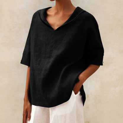 Image of Bella | Women's V-Neck Relaxed Fit Blouse