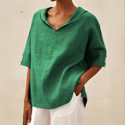 Women's V-Neck Blouse Relaxed Fit - Vonnera