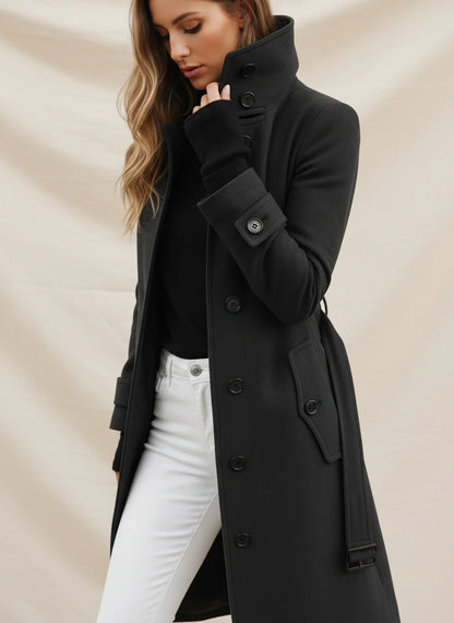 Women's Long Belted Trench Coat Winter - Vonnera