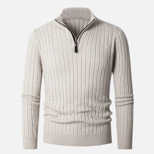 Men's Ribbed Half-Zip Sweater - Vonnera