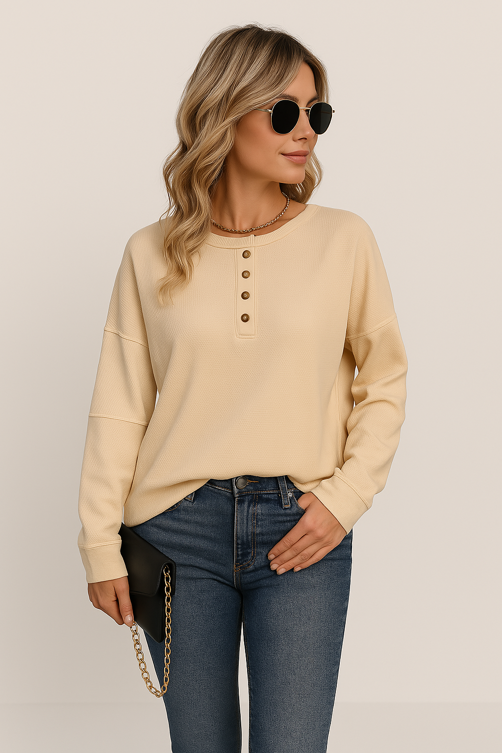 Women's Long Sleeve Button Down Shirt - Vonnera