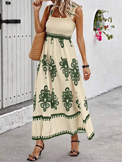 Women's Maxi Dress Smocked Bodice - Vonnera