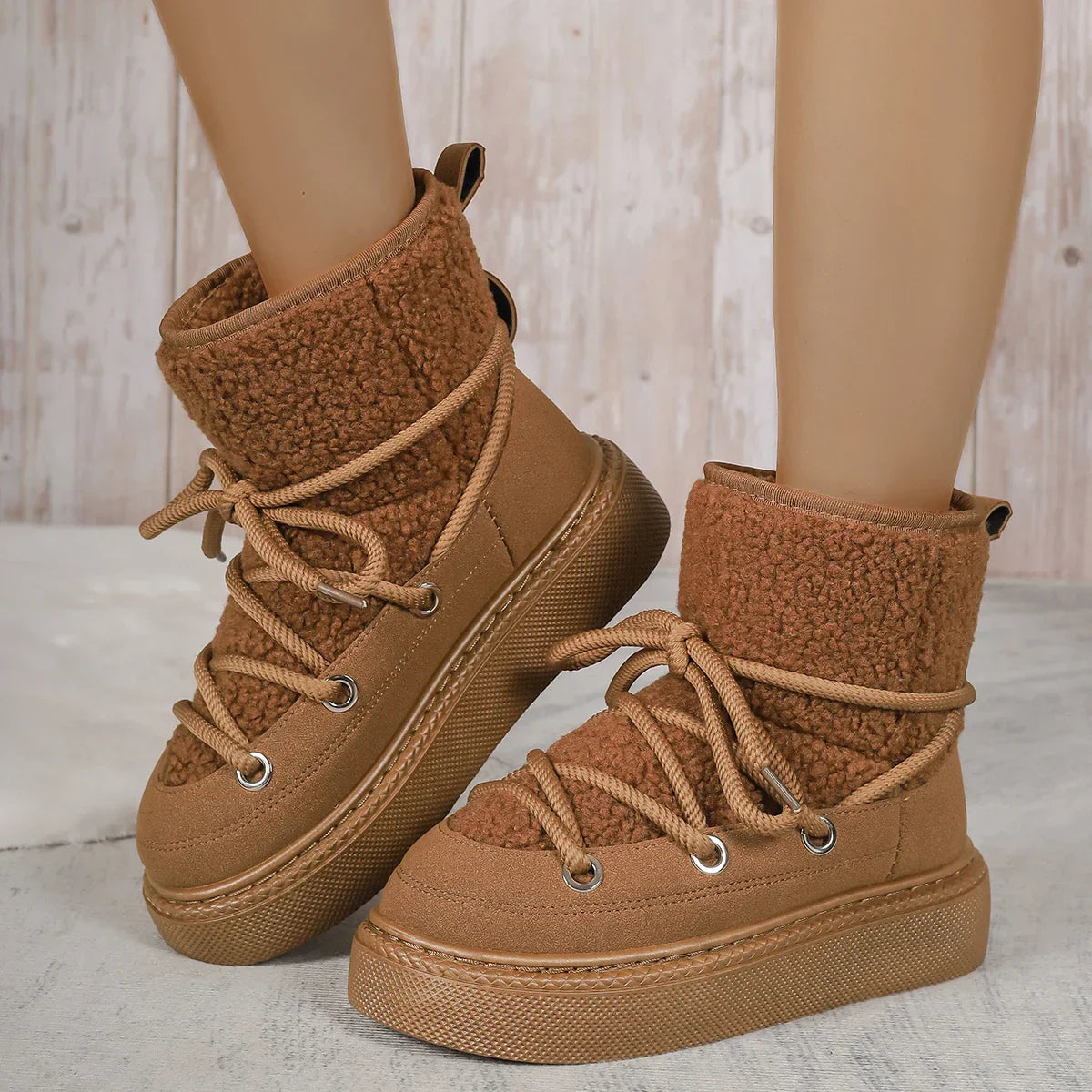 Image of Betty | Women's Platform Lace-Up Ankle Boots