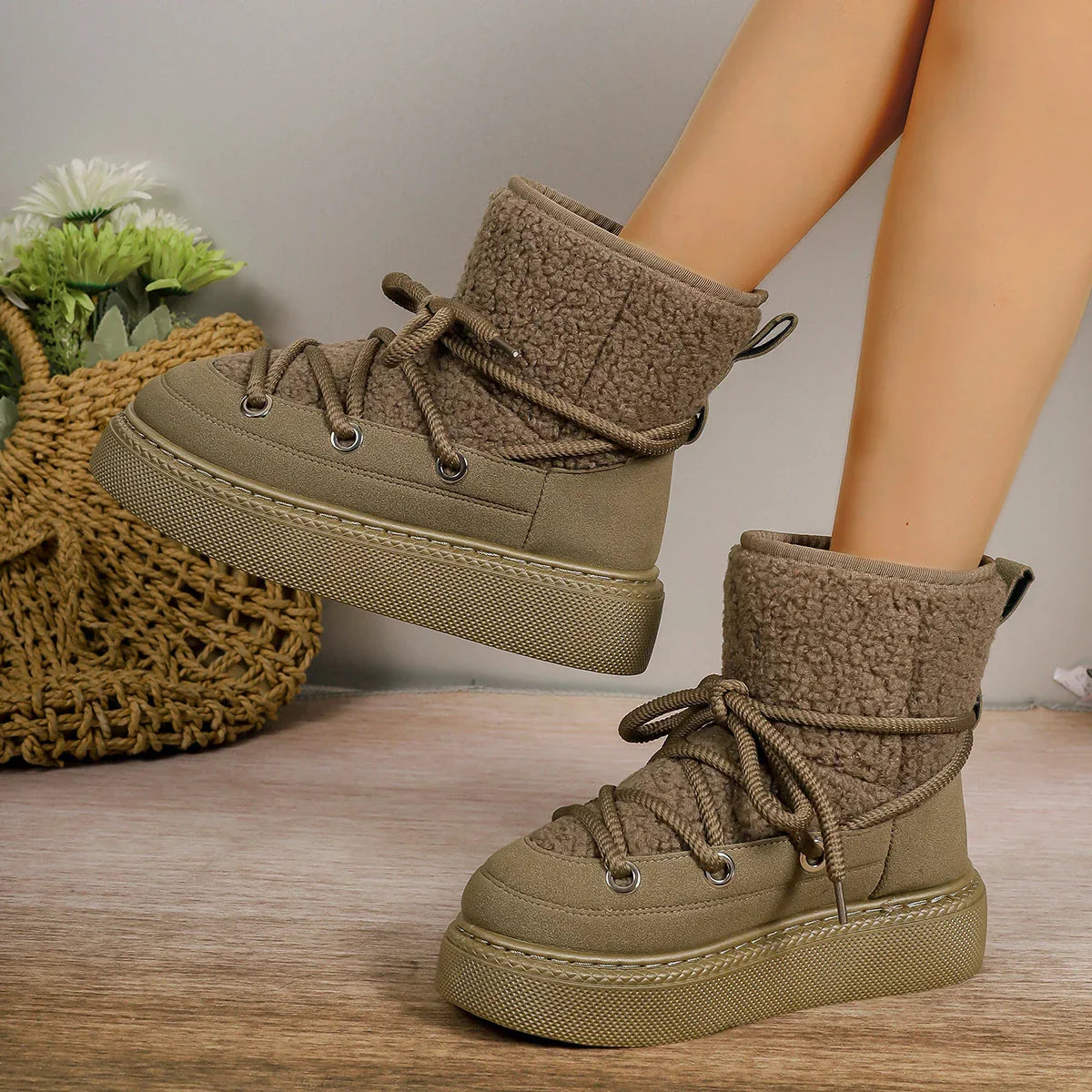 Women's Platform Lace Up Comfort Boots - Vonnera