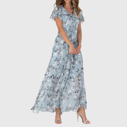 Women's V-Neck Floral Maxi Dress