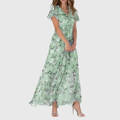 Women's V-Neck Floral Maxi Dress