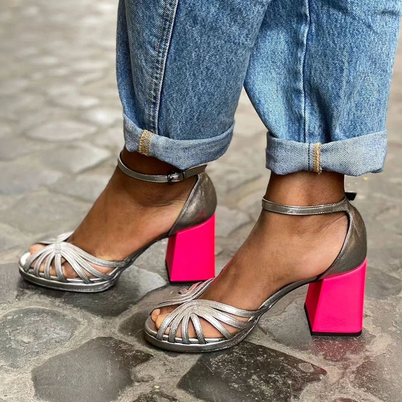 Women's Block Heel Sandals Ankle Strap - Vonnera