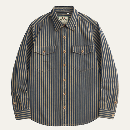 Men's Striped Button Down Shirt Cotton Casual Classic - Vonnera