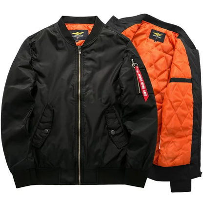 Pilot Bomber Jacket Leather Black - Vonnera