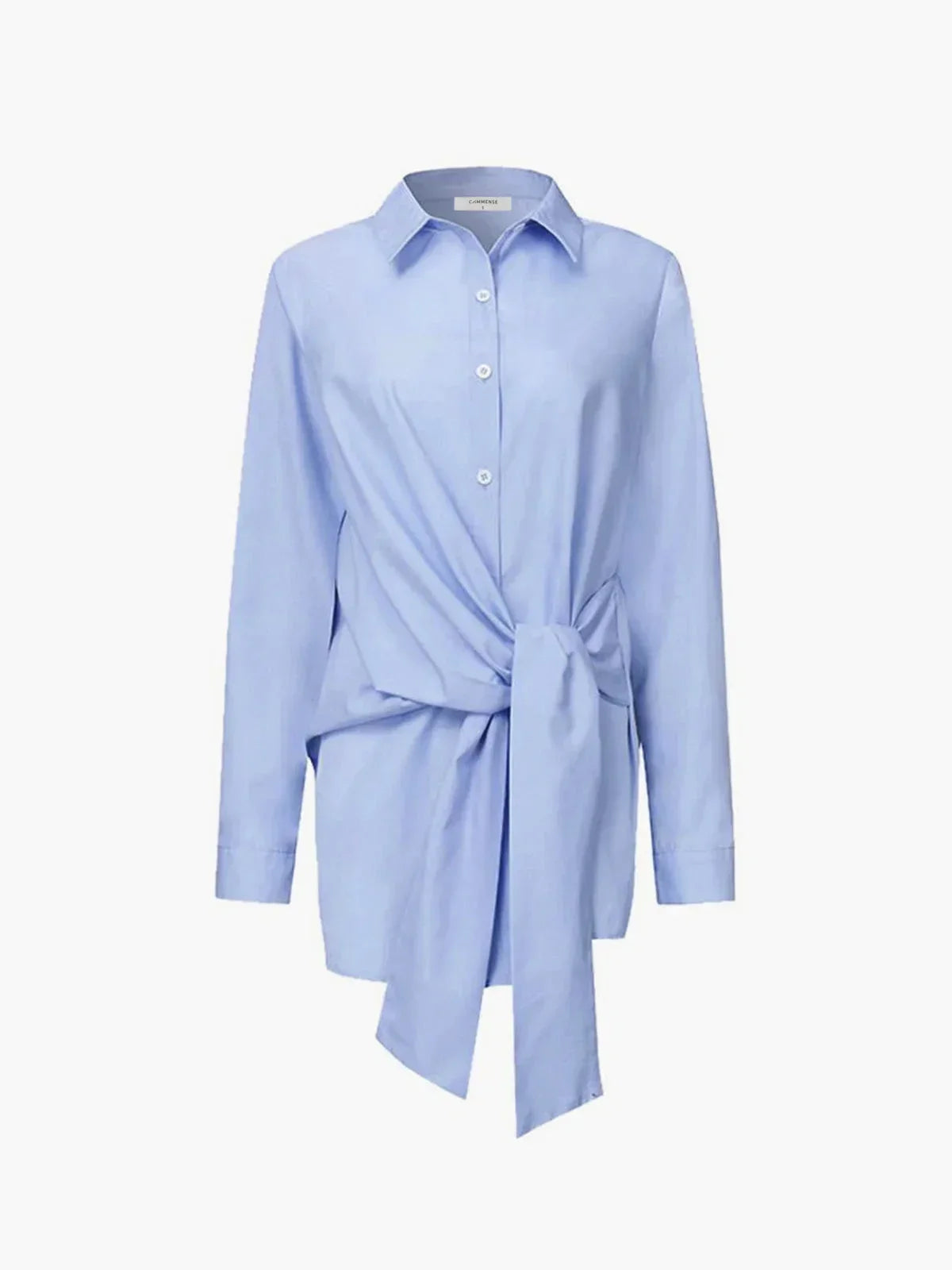 Women's Oversized Long Sleeve Shirt With Tie Belt
