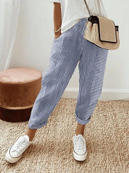 Women's Striped Cropped Pants - Vonnera