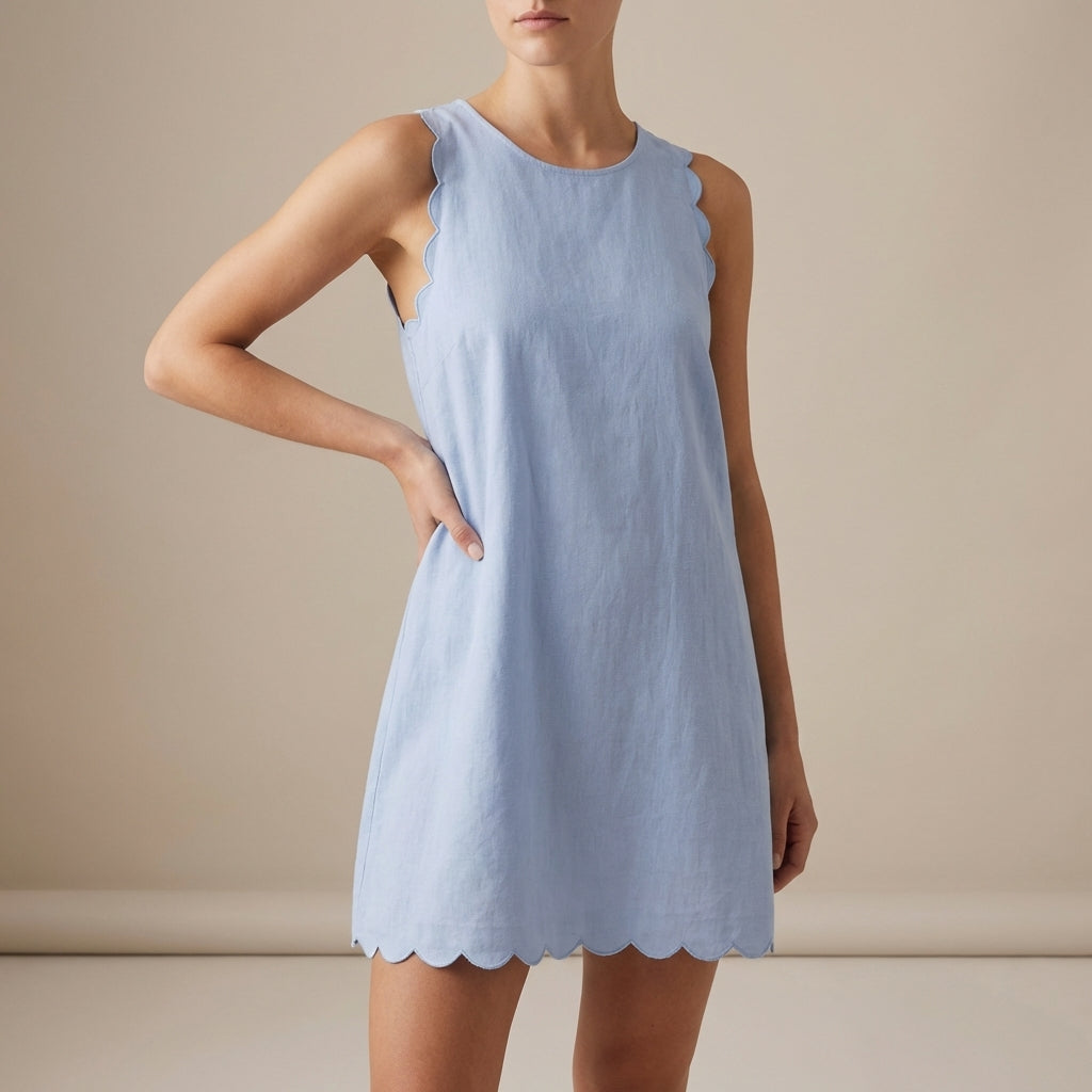 Women's Sleeveless Ruffle Mini Dress Lightweight - Vonnera