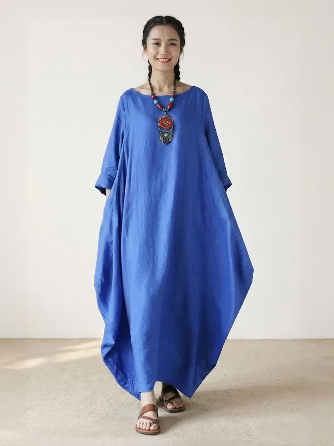 Serena | Women's Oversized Boho Maxi Dress with 3/4 Sleeves