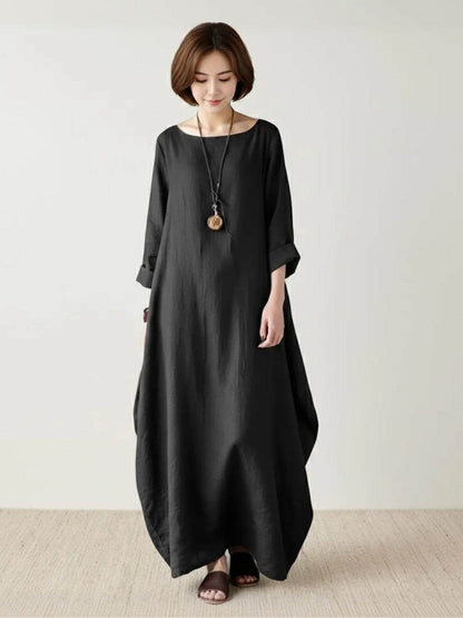 Women's Boho Maxi Dress 3/4 Sleeves Oversized