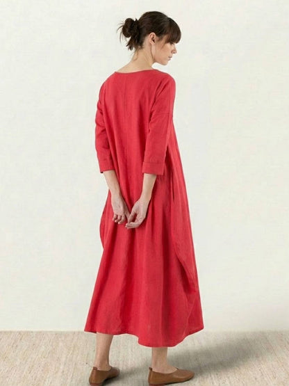 Serena | Women's Oversized Boho Maxi Dress with 3/4 Sleeves