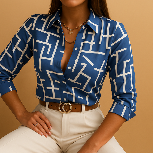 Women's Bold Print Blouse - Vonnera