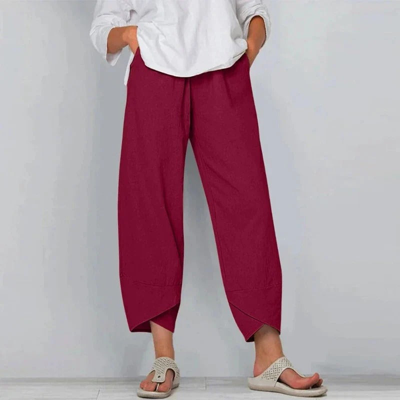Image of Bonnie | Women's High-Waisted Wide Leg Chino Trousers