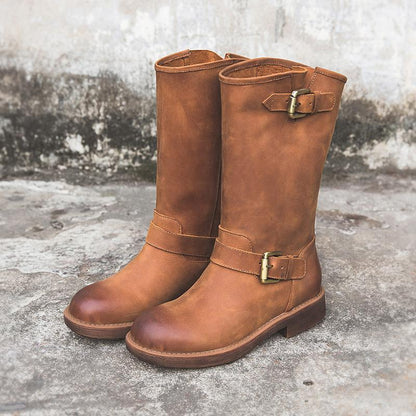 Women's Buckle Boots Comfortable Bold Style - Vonnera