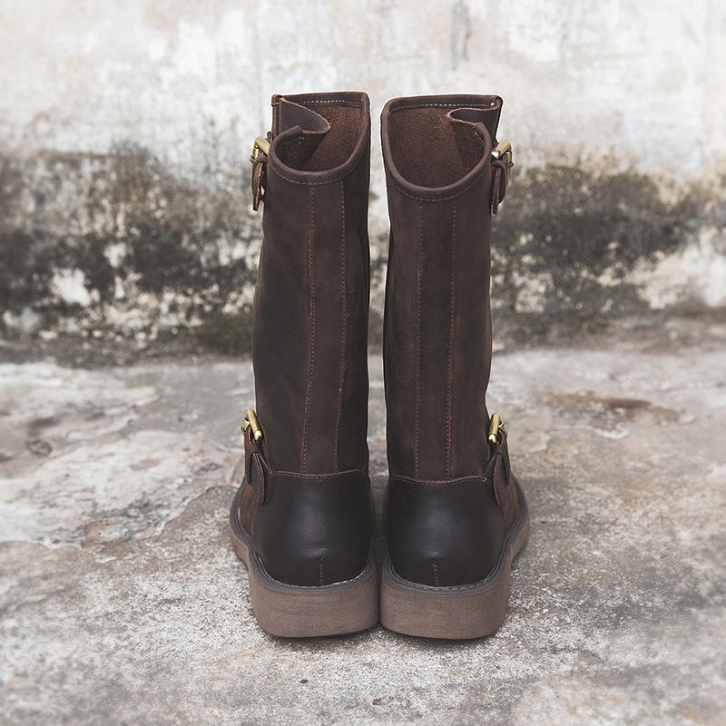 Women's Mid Calf Boots With Buckle