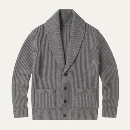 Aldercrest Men's Knitted Cardigan Chunky Button Shawl Collar - Vonnera