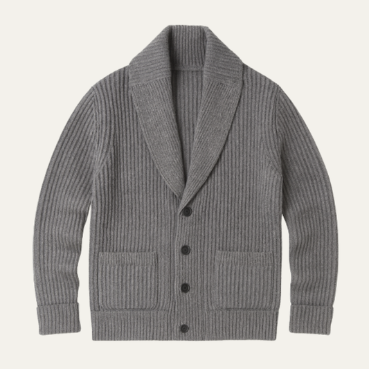Aldercrest Men's Knitted Cardigan Chunky Button Shawl Collar - Vonnera