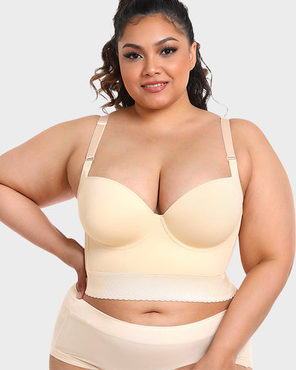 Women's Longline Push-Up Bra With Built-In Shapewear