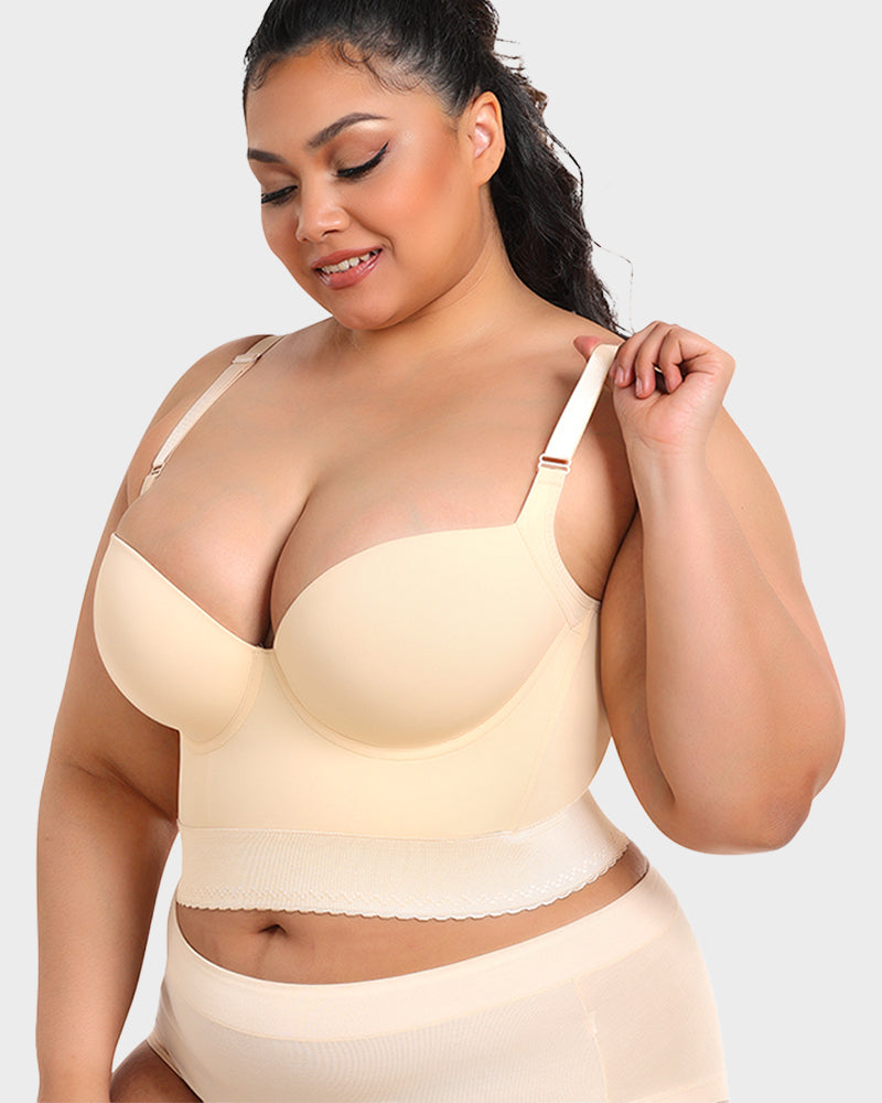 Women's Longline Push-Up Bra With Built-In Shapewear
