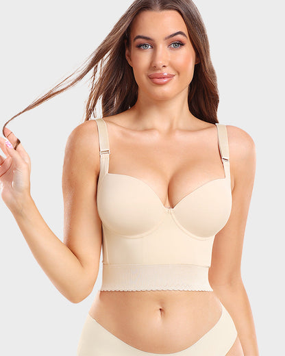 Women's Longline Push-Up Bra With Built-In Shapewear
