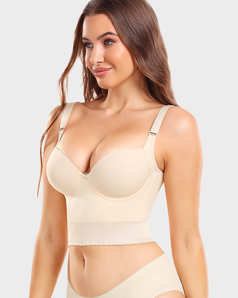 Women's Longline Push-Up Bra With Built-In Shapewear