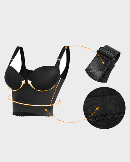 Women's Longline Push-Up Bra With Built-In Shapewear