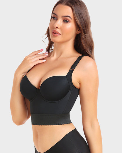 Women's Longline Push-Up Bra With Built-In Shapewear