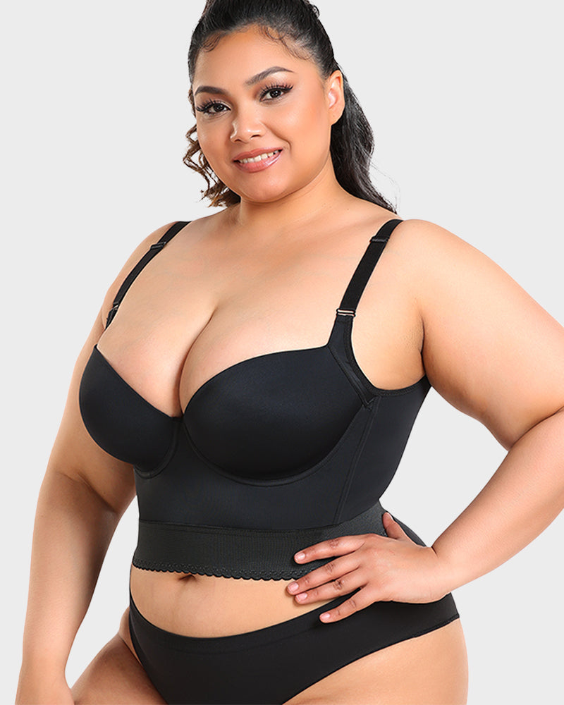 Women's Longline Push-Up Bra With Built-In Shapewear