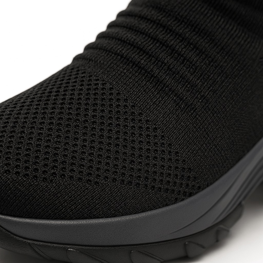 Breathable No-Tie Stretch Shoes - Black Grey