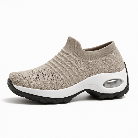 Breathable No-Tie Stretch Shoes - Khaki