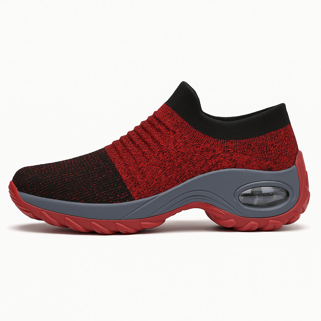 Breathable No-Tie Stretch Shoes - Red